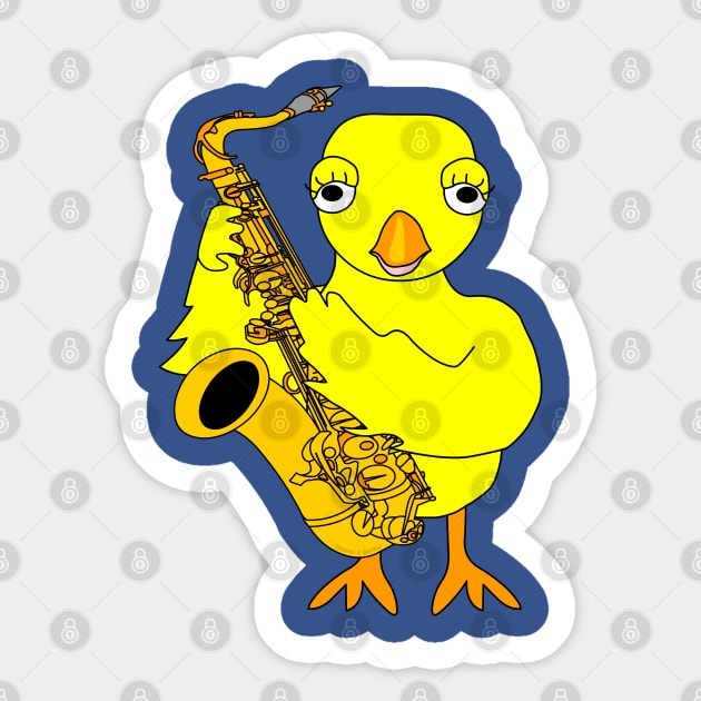 Saxophone Chick Sticker by Barthol Graphics